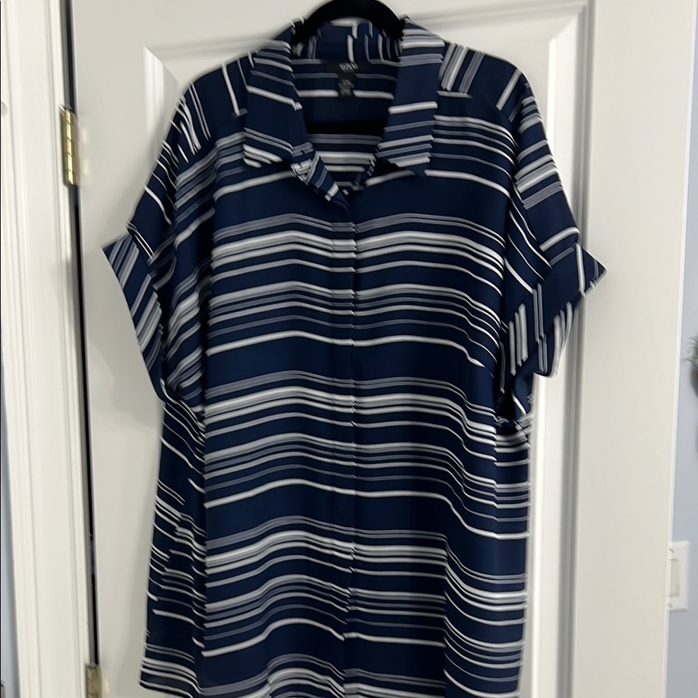 Alfani Navy Striped women’s blouse